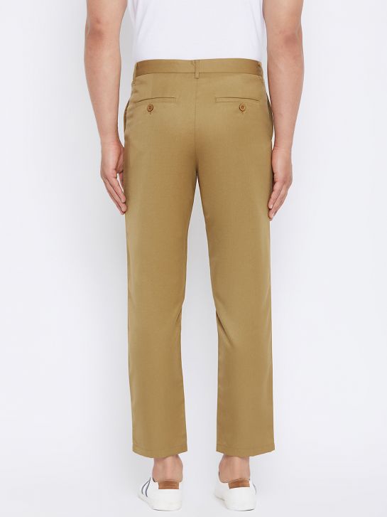 Khaki Poly Bland Men's Casual Trouser