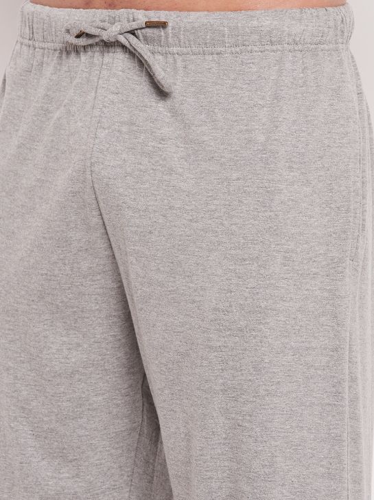 Men's Grey Cotton Blend Knitted Pajama