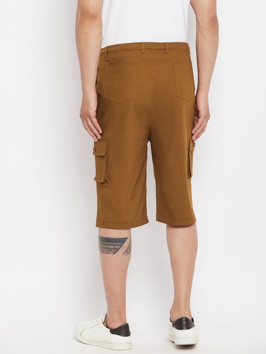 Men's Mustard Cotton Twill Shorts