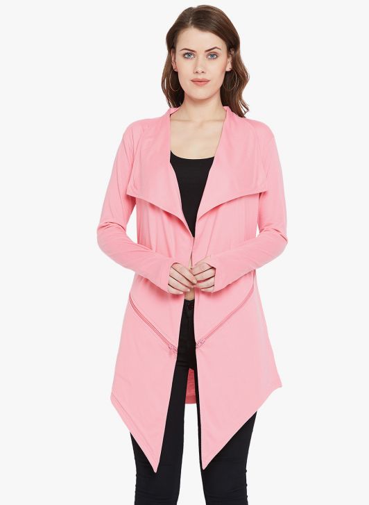 Women's Pink Cotton Shrug