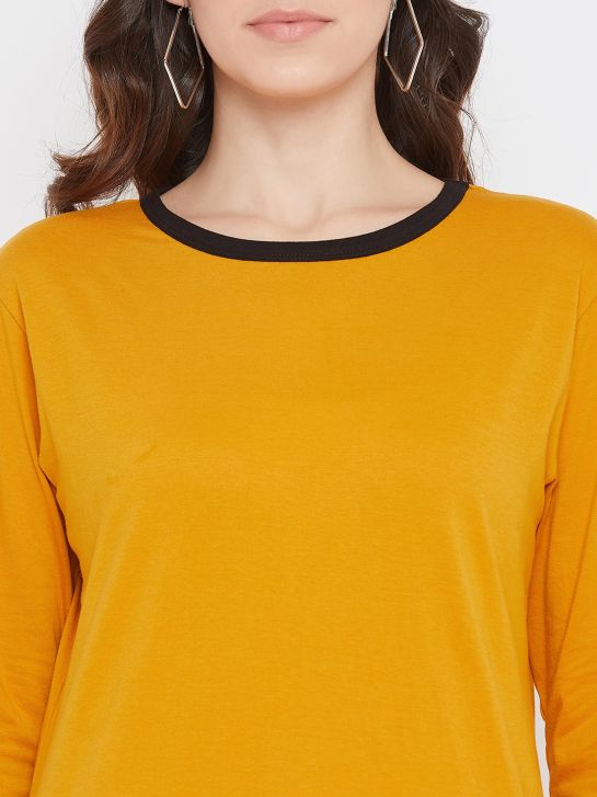 Women's Yellow Cotton T-shirt