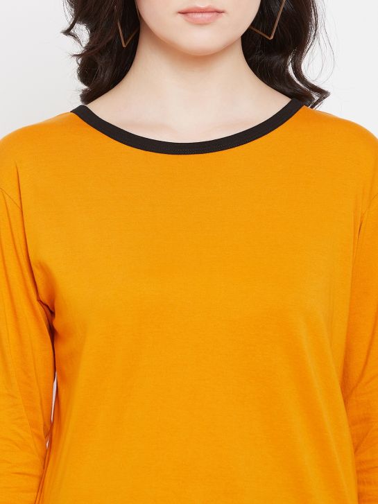 Women's Yellow Cotton T-Shirt