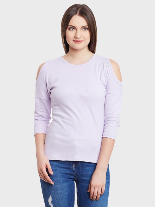 Women's Purple  Cotton T-shirt(986)